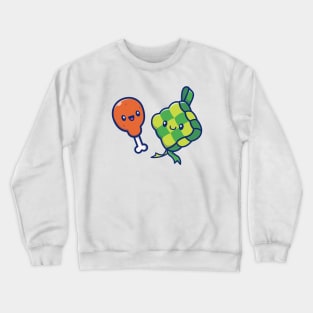 Cute Ketupat With Cute Fried Chicken Crewneck Sweatshirt